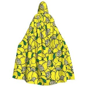 Bxzpzplj Gele Citroenprint Unisex Hooded Mantel Voor Mannen & Vrouwen, Carnaval Thema Party Decor Hooded Mantel