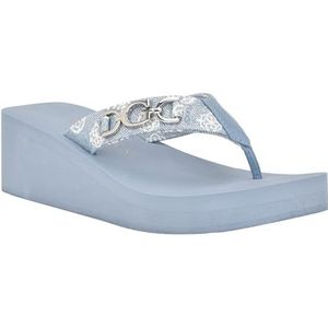 GUESS Edany Wedge sandaal voor dames, Blauw Wit 421, 39.5 EU