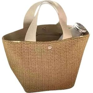 Strandtas Pastorale stijl geweven tas Retro Casual draagbare strozak Zomer aan zee Strandvakantie Strozak(White)