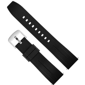 dayeer Waterdichte siliconen snelsluitingsarmband voor Tissot heren dames horlogeband voor Mido riem voor Citize horlogeband met vlindergesp (Color : Black Black 01, Size : 20mm)