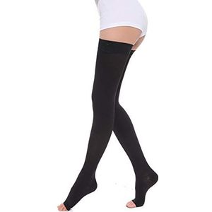 Egurs 30-40 mmHg Medische compressiekousen met open teen zwart S