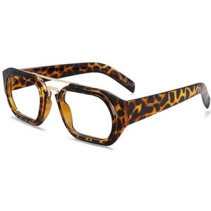 Nepbrillen, Brilmonturen met lenzen, veelkleurig, unisex(Leopard Print)