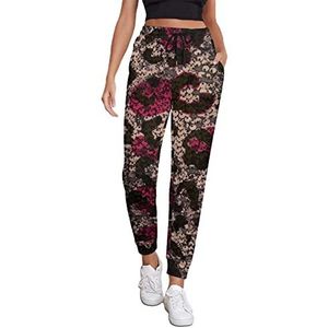 Leopard Pailletten Patroon Vrouwen Atletische Jogger Broek Joggingbroek Lounge Broek Met Zak