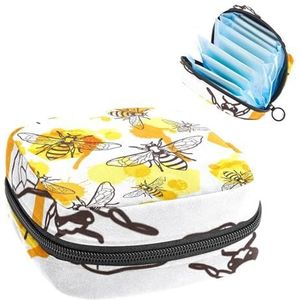 Opbergtas voor maandverband, maandverband, menstruatiecupzakje, organizer voor vrouwelijke pads, tampons, bijen, honingraten en vloeibare honing