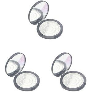 3 Set van Cosmetica Oogschaduw Poeder Case Blush Opslag Jar Container w/Aluminium Pannen, Zwart, met Spiegel