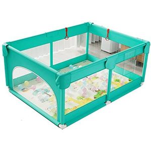 Bed vangrail, baby box grote activiteit box met ademend gaas geschikt voor baby peuters met ronde rits deurbox wasbare box (maat: 120x180cm)