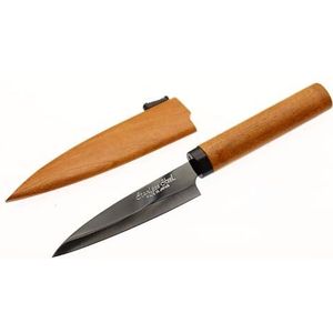 COCKTAIL7 Japans mes, lemmet 9 cm, houten schede, speciaal voor camping, picknick, tafelmes, gemaakt in Japan