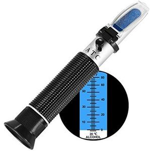 Handheld Alcohol Refractometer,W-Unieke 0~80% Alcohol Content Meting Tool Tester voor Gedistilleerde Ethanol met Water Zoals Whiskey, Brandy, Wodka