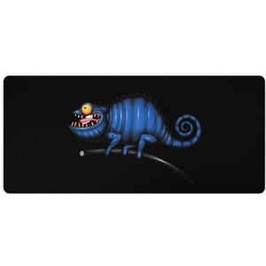 Blauwe Afgeschoten Kameleon Mode Bureau Muismat Antislip Gaming Muismat Accessoires Decor 40x90cm
