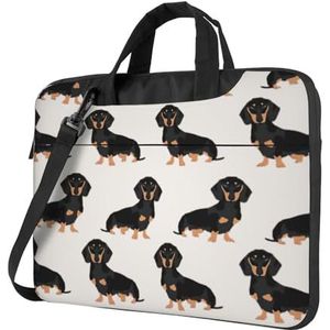 OPSREY Teckel Weiner Pet Dogs Gedrukt Laptop Tas Ultradunne Laptop Sleeve Draagbare Computer Beschermende Tas