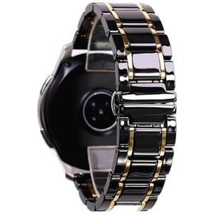 20 mm 22 mm stalen keramische band geschikt for Samsung Galaxy Watch4 5 40 mm 45 44 mm Pro geschikt for Amazfit Gts horlogeband polsband geschikt for Huawei riem armband(Color:Black and gold,Size:24mm