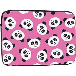 Roze Panda Katoen Gedrukt Laptop Sleeve Tas Notebook Mouw Laptop Case Computer Beschermhoes 12 inch