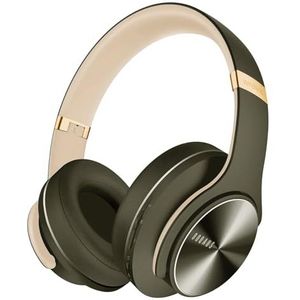 DOQAUS Bluetooth Koptelefoon over ear,[tot 90 uur] Draadloze Koptelefoon met 3 EQ-modi,Dubbele 40 mm Drivers,Geheugen-eiwit-oorkussens en Ruisonderdrukking Microfoon voor Smartphone/PC/TV-Groente