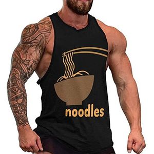 Japanse Ramen Noedels Heren Tank Top Grafische Mouwloze Bodybuilding Tees Casual Strand T-Shirt Grappige Gym Spier