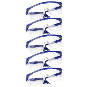 Veiligheidsbril, 1/40st Werkveiligheid Anti-spat Oogbeschermingsbrillen Glas Winddicht Stofdicht Beschermende Bril Fietsbrillen(Blue 5pcs)