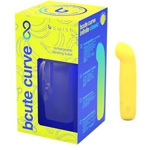 B SWISH - BCUTE CURVE INFINITE CLASSIC LIMITED EDITION SILICONE RECHARGEABLE VIBRATOR CITRUS YELLOW