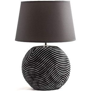 BRUBAKER Tafel- of bedlampje Zen Garden antraciet grijs - keramische voet in tweekleurige matte afwerking - 38 cm hoogte