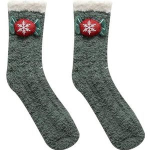 Leadrop Kerstsokken voor de feestdagen, krimpvrije comfortabele zachte ademende vloerslippers, sokken, compatibel met vrouwen, Groen, Eén maat