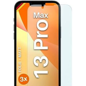 moex® FlexProtect Beschermfolie, mat compatibel met Apple iPhone 13 Pro Max, folie tegen reflecties, anti-reflecterende displaybescherming, matte displayfolie, robuust en krasbestendig, 3 stuks