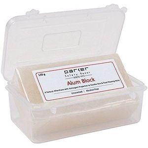 Parker Large Alum Block met reisdoos (125 g./4.4 oz.) - Een natuurlijke aftershave met antiseptische eigenschappen - een onmisbaar item voor elke nat scheerder