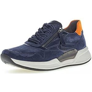 Gabor Low-Top sneakers voor dames, lage schoenen, uitneembaar voetbed, Blauw Marine Nightblue Combi 36, 40.5 EU