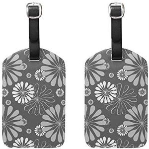 Bagage Labels,Bloemen Grijze Bagage Bag Tags Travel Tags Koffer Accessoires 2 Stuks Set