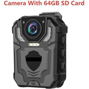 Lichaamscamera Lichaamscamera T5 Opname Draagbare politiecamera Rechtshandhaving Nachtzicht Loopopname DVR Minicamera met audio en video(With 64GB card)