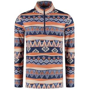 Emski Skitrui voor heren, lichtgewicht ski-rolli met kwart ritssluiting, wintersportkleding, maat S-XXL, Fleece print, XL