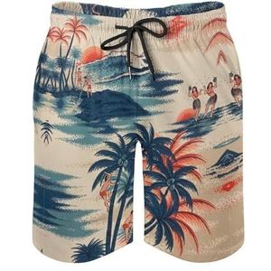 SANYJRV Hawaii sneldrogende zwembroek voor heren (mesh voering), strand tropische casual shorts, Kleur 1, XS
