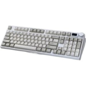 QPSJXN Keydous NJ98 98 Mechanisch toetsenbord, 3 modi, hot-swap, RGB, backlight, Bluetooth en 2,4G draadloos accessoire (camel)