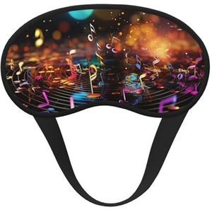 Slaapoogmasker voor dames en heren, zacht, comfortabel slaapmasker, verduisterend, slapende oogbedekking voor reizen, yoga, dutje, werk, kleurrijke muzieknoten