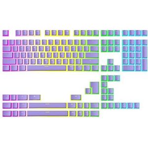 Ranked Pudding v2 PBT Toetsen | 145 Double Shot Doorschijnend ANSI US & ISO Layout | OEM-profiel voor Mechanisch RGB-gamingtoetsenbord (Lavendel)