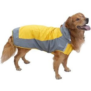 dog raincoat Hondenregenjas, waterdichte regenjas for middelgrote en honden met capuchon, poncho met reflecterende tape, lichtgewicht jack met riemgat. (Color : Green, Size : No. 6)