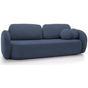 DomoHome Sofa OLIO slaapbank met bedlade, decokussen, klapfunctie, Scandinavisch design, ligoppervlak 142x200 cm, zwarte poten, afmetingen: 238x86x101cm, kleur: BLAUW