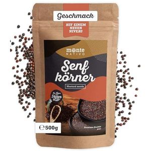 Mosterdzaden Monte Nativo (500g) - Zwarte Mosterdzaden voor Koken - Mosterdzaden voor Dressings, Sauzen, Dips - Zwarte Mosterd - Kruiden van hoge kwaliteit