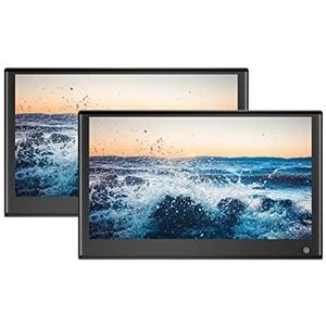 Draagbare dvd-speler voor videospelers op hoofdsteunen in auto's Hoofdsteun Monitor 13 Inch IPS Scherm Voertuig Display Met HDMI Out Mirroring Achterbank Auto Video Player met HD-roterend scherm (Col