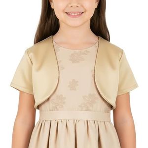 BlackButterfly - Satijn - Bolero - Goud - Korte Mouwen - Voor Kinderen