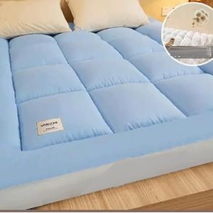 Futon-matras Opvouwbare Tatami-matras,Comfortabele oprolmatras,Lounger Gastenbed Campingbank,Enkele Dubbele Studentenslaapzaalmatras(Light Blue,200cm*220cm)