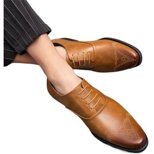 SDFGH Retro heren zakelijke formele schoenen Klassieke leren schoenen met puntige neus Heren Oxford-kledingschoenen (Color : Picture color, Size : 10.5 code)