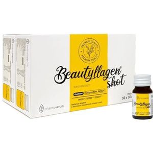 Beautyl'agen Shot Mango Collageen-drinkampullen – 30 x 30 ml 5000 mg NatiCol viscollageen, hyaluron, biotine, OptiMSM & vitamine C, voor huid, haar, nagels en gewrichten, hooggedoseerd en glutenvrij