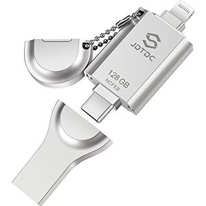 JSL JDTDC MFi Certified 128GB Foto-Stick-voor-iPhone USB-Flash-Drives Externe Opslagstick voor USB C iPhone-Thumb-Drive Geheugen-Mobile-voor-Android-telefoons iPad-Flash-Drive Foto Transfer Stick