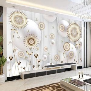 Woonkamer Slaapkamer Achtergrond Behang Witte Bloemen Bloemen Landschap Sofa Tv Behang-300Cm×210Cm