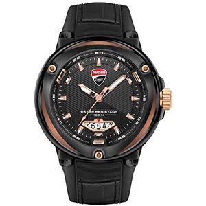 Ducati Heren analoog kwarts horloge met lederen armband DTWGN2018901
