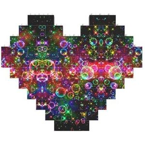 Kleurrijke regenboogsterren legpuzzel - hartvormige bouwstenen puzzel-leuk en stressverlichtend puzzelspel