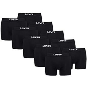 Levi's Solid Boxershorts voor heren, ondergoed van biologisch katoen, verpakt per 10 stuks, zwart, L