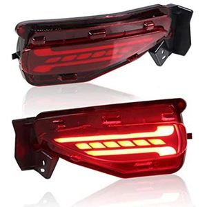 ledachterlichten 2 Stuks Achterbumper Mistlamp Rem Richtingaanwijzer Led Reflector Licht Voor Toyota Voor Fortuner SW4 2015 2016 2017 2018 2019 2020 Achterlicht LED(B Red,2 Functions)