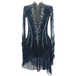 Kunstschaatsjurk For Dames, Glanzende Schaatsjurk Met Rits For Wedstrijden, Balletkostuums For Meisjes(4XL)