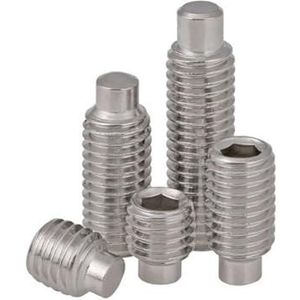 50 stuks M3 304 roestvrij staal zwart klasse 12.9 zeskant zeskant stelschroef stelschroef convex eindbout(Silver,3MM_M3)