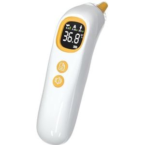 Zeer nauwkeurige oorthermometer voor kinderen en volwassenen – meting van 1 seconde, intelligente leeftijdsgroep-temperatuurweergave, 32 geheugenfuncties, mute-modus inclusief 21 wegwerpbeschermkappen
