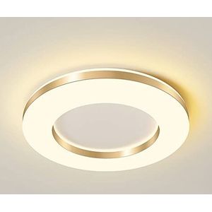 Moderne ronde ring design plafondlamp, 12W LED wit licht plafondlamp, goud acryl plafondverlichting voor garderobe balkon slaapkamer eetkamer woonkamer [Energieklasse A++]